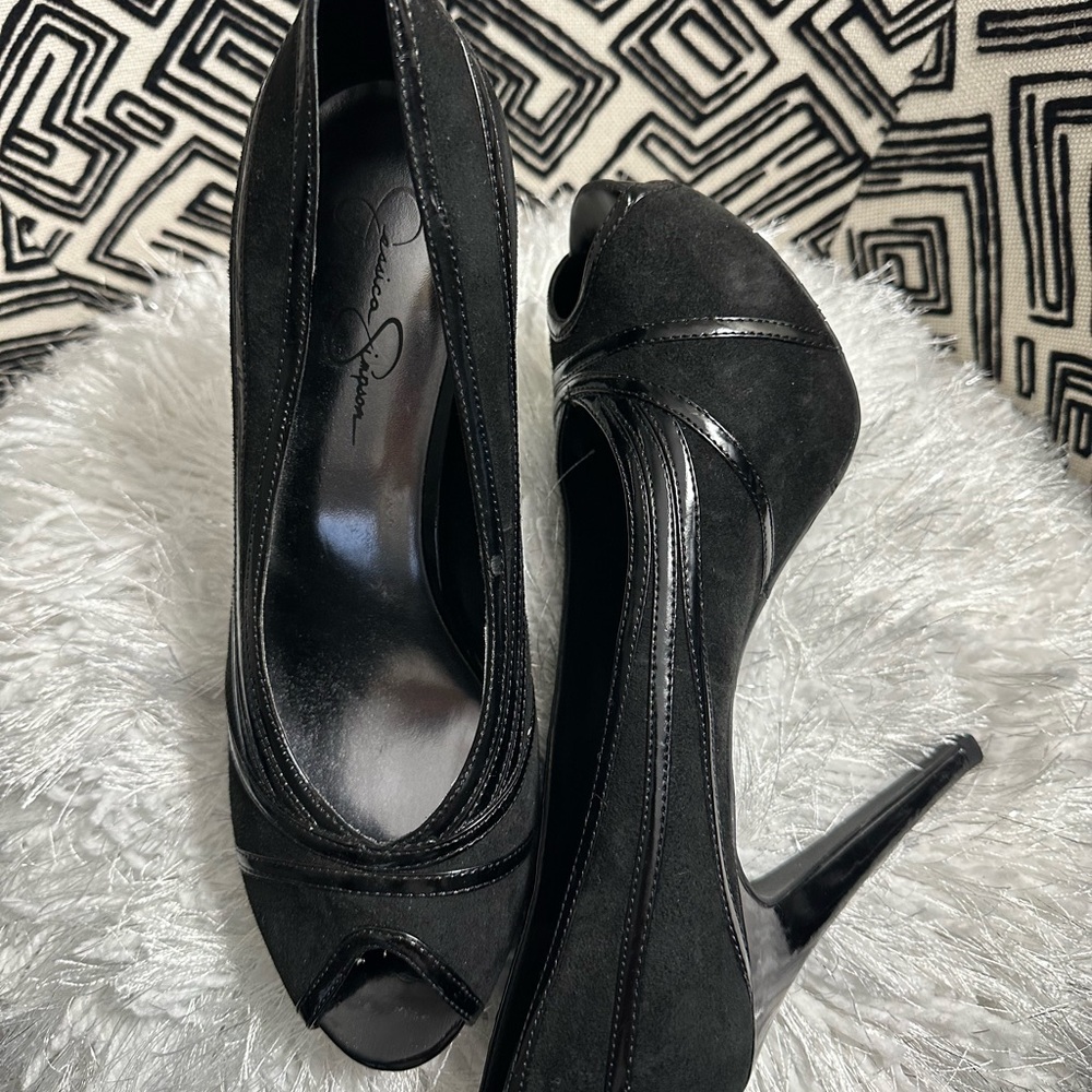 Jessica Simpson Black Peep Toe Heels
